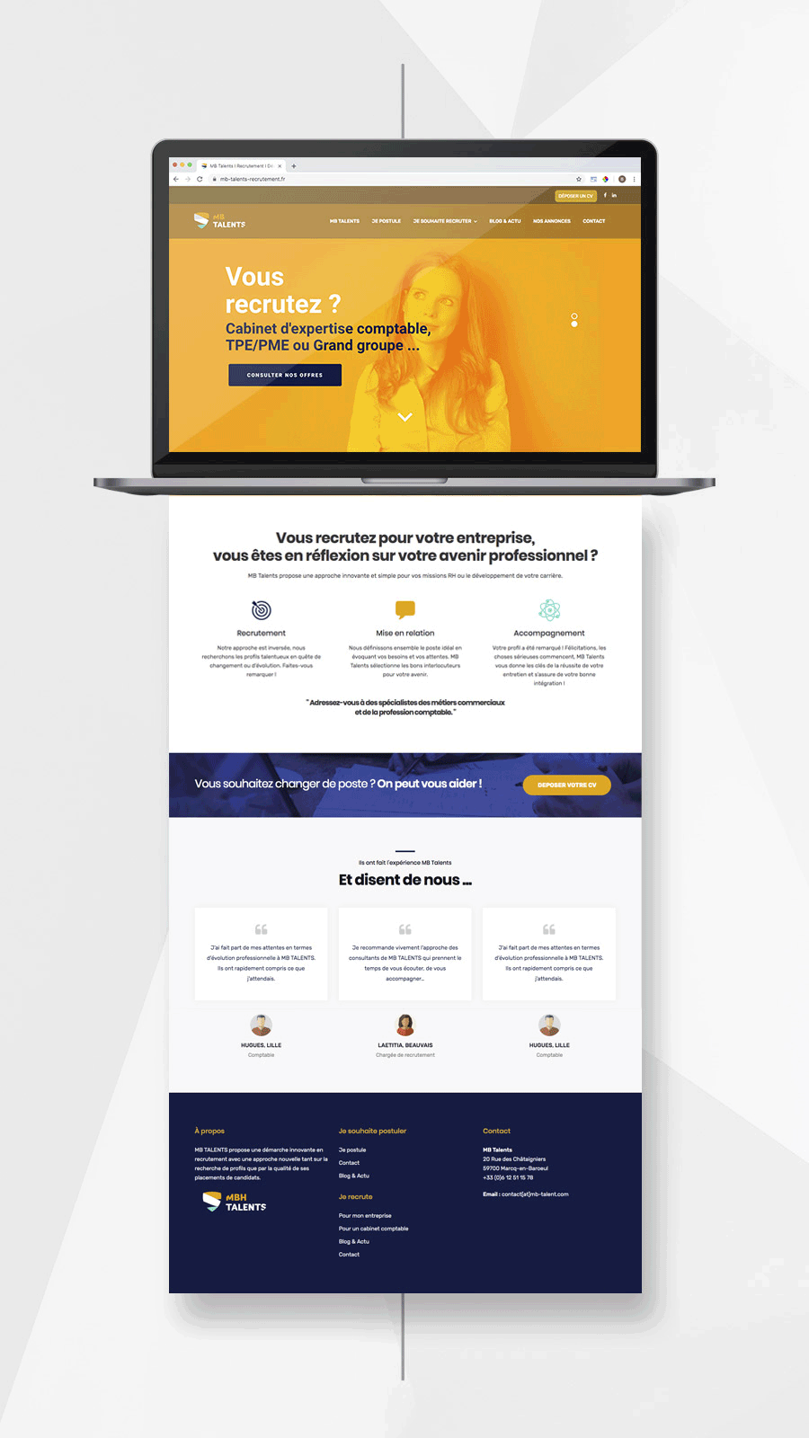 Site Web MB Talents / Agence Paoma