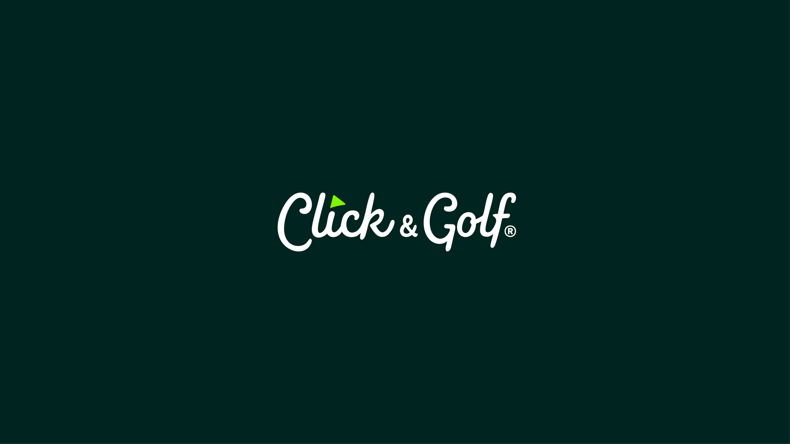 Identité visuelle Click & Golf associée à l'interface de l'application mobile créée par l'agence Paoma.