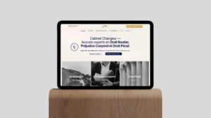 Interface responsive sur tablette de la création site web avocat pour le Cabinet Changeur.